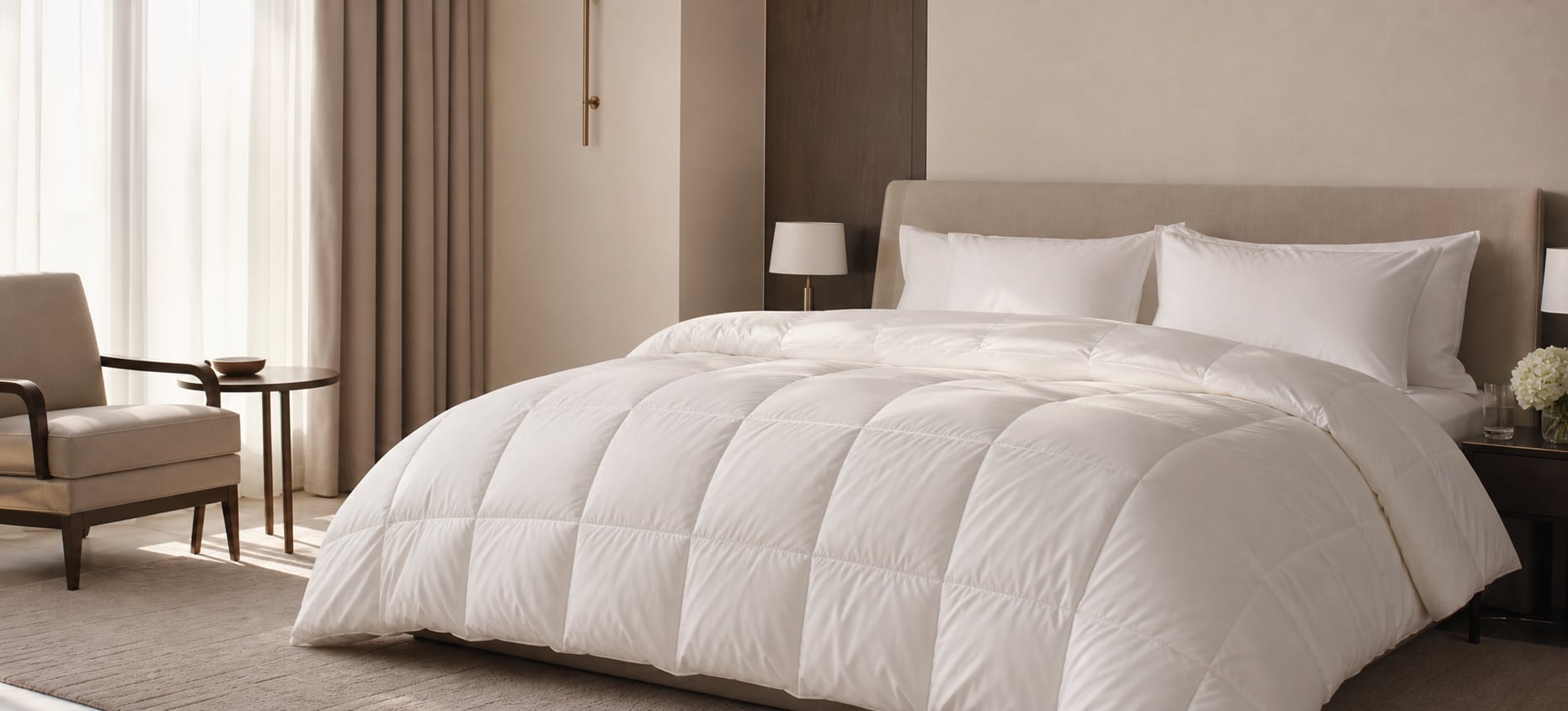 Duvets prepared for professional stay hospitality use